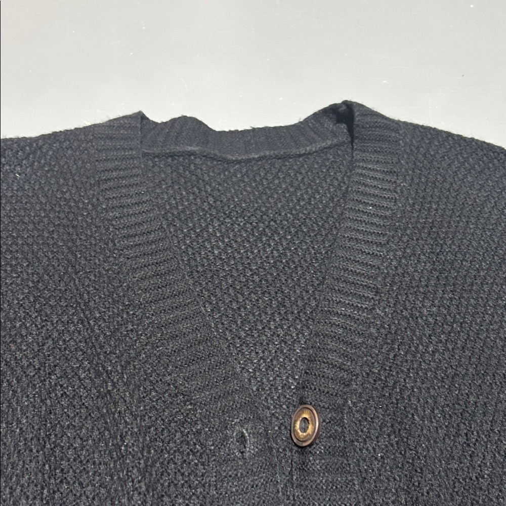 Black Knit Button Down Cardigan Sweater (Women’s XL) - Picture 6 of 11
